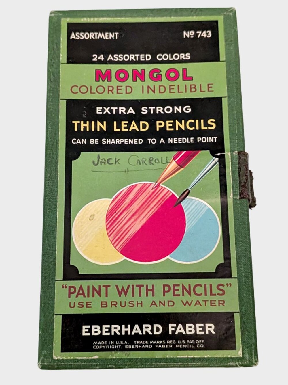Vintage Mongol Colored Pencils Eberhard Faber Art Crafts Drawing Paint 743 READ